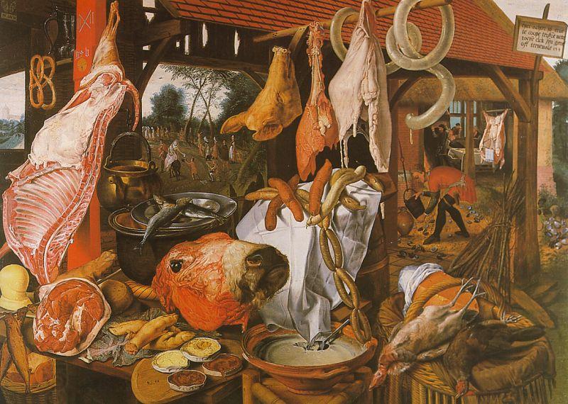 Pieter Aertsen  Butcher's Stall with the Flight into Egypt China oil painting art